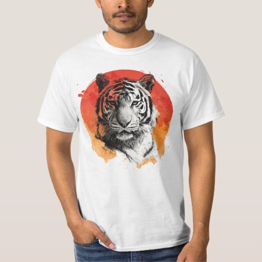 Tiger symbol of courage.  T-Shirt Tシャツ (正面)