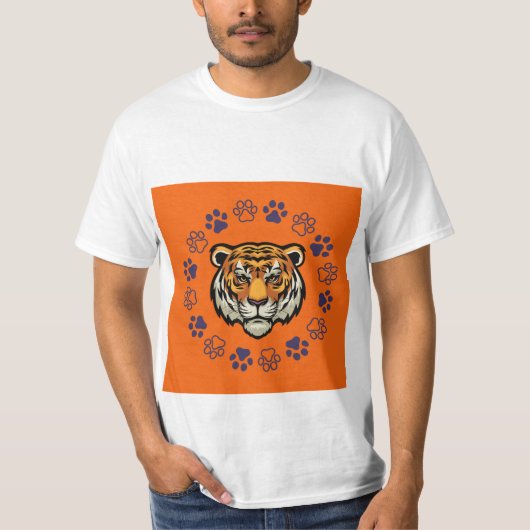 Tiger Tシャツオレンジ&ブルー Tシャツ (正面)