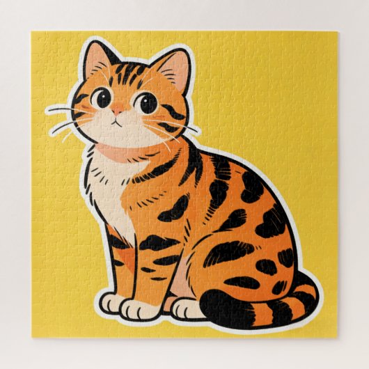 Tiger Tabby Cat Puzzle ジグソーパズル (縦)