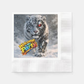 Tiger tech themed birthday party napkins 縁ありカクテルナプキン (正面)