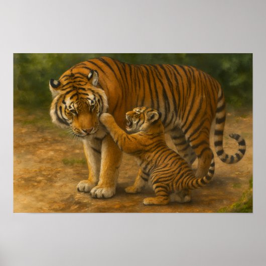 Tiger Tenderness – 森の親と子 ポスター (正面)