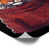 Tiger Ugly Sweater Santa Hat Christmas  ポスター (角)