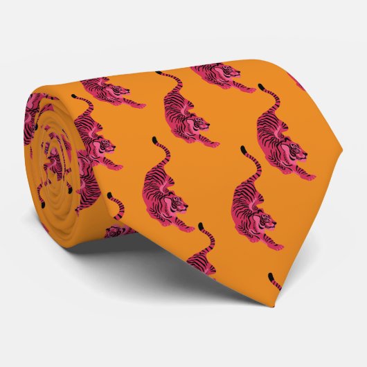 Tiger - Vibrant Pink ネクタイ (ロール)