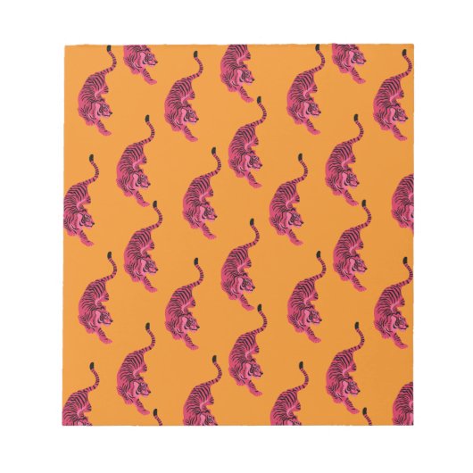 Tiger - Vibrant Pink ノートパッド (正面)