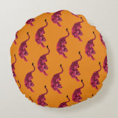 Tiger - Vibrant Pink ラウンドクッション (裏面)