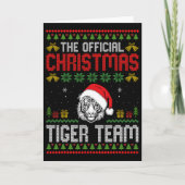 Tiger Wearing Santa Hat Xmas Lights Merry Christma カード (正面)