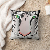 TIGER-WHITE/GREY THROW PILLOW- クッション (ブランケット)