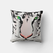 TIGER-WHITE/GREY THROW PILLOW- クッション (正面)