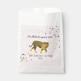 Tiger Wild About You Valentine Kids Classroom フェイバーバッグ