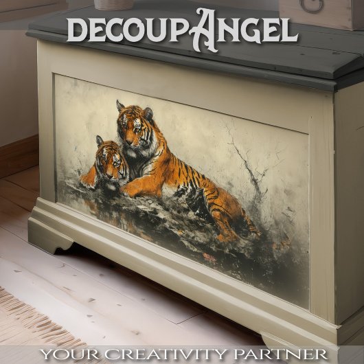 Tiger Wild Spirit - Decopage - 薄葉紙