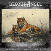 Tiger Wild Spirit - Decopage - 薄葉紙
