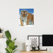 Tiger Winter Nature Photo Snow Mountains Poster ポスター (ホームオフィス)