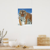 Tiger Winter Nature Photo Snow Mountains Poster ポスター (キッチン)