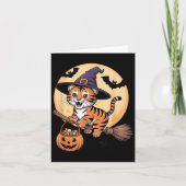 Tiger Witch Hat Pumpkin Halloween Costume Men Wome カード (正面)