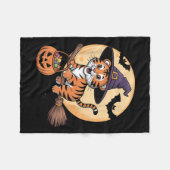 Tiger Witch Hat Pumpkin Halloween Costume Men Wome フリースブランケット (正面(横))