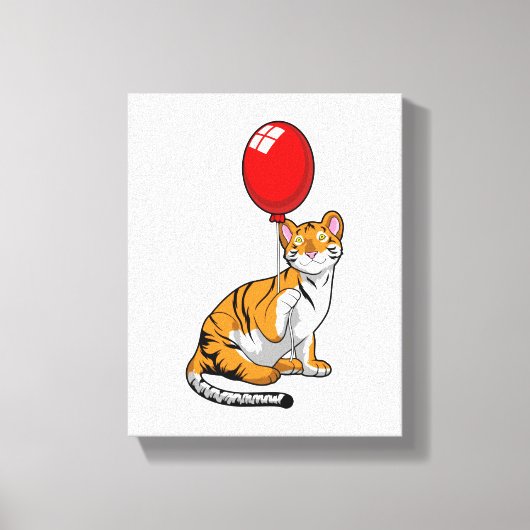 Tiger with Balloon キャンバスプリント (正面)