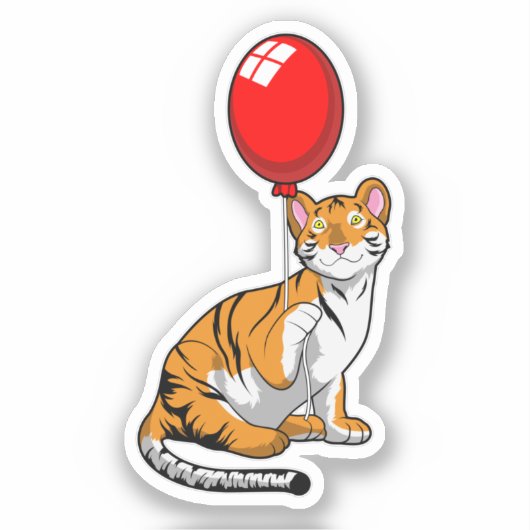 Tiger with Balloon シール (正面)