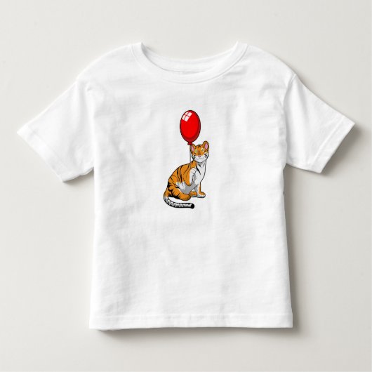 Tiger with Balloon トドラーTシャツ (正面)