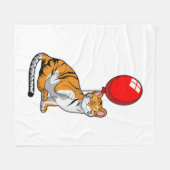 Tiger with Balloon フリースブランケット (正面(横))