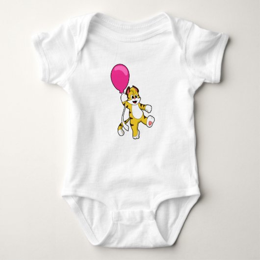 Tiger with Balloon ベビーボディスーツ (正面)