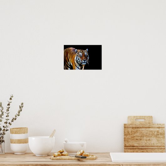 Tiger With Black Background ポスター (キッチン)
