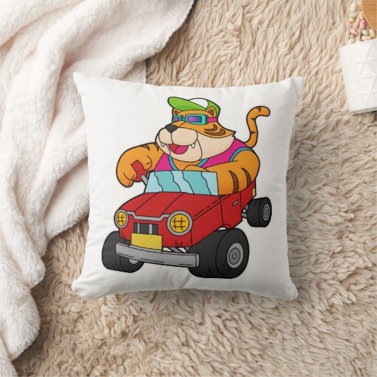 Tiger with Car クッション (ブランケット)