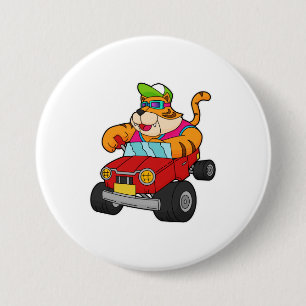 Tiger with Car 缶バッジ