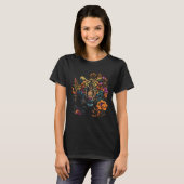 Tiger with Flowers Animal Floral  Girl Women Graph Tシャツ (正面フル)