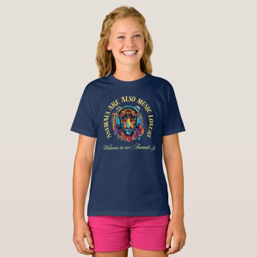 Tiger with Music Tシャツ (正面フル)