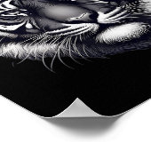 Tiger With Santa Hat Christmas Xmas Lover Zoo Keep ポスター (角)