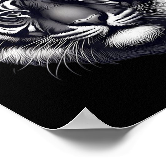 Tiger With Santa Hat Christmas Xmas Lover Zoo Keep ポスター (角)