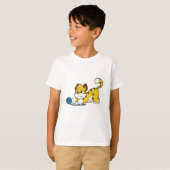 Tiger with Woll yarn ball Tシャツ (正面フル)