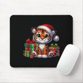 Tiger Xmas Lighting Santa Hat Tiger Christmas  マウスパッド (マウス)