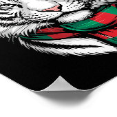 Tiger Xmas Santa Hat F Christmas Costume  ポスター (角)