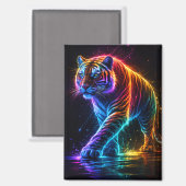 Tigermagnet in Neonfarben マグネット (正面/裏面)