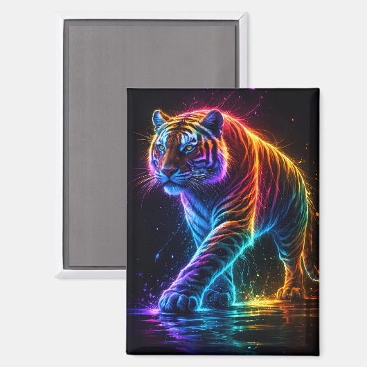 Tigermagnet in Neonfarben マグネット (正面/裏面)