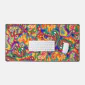 Tigers Bold colors Inugami Pink デスクマット (キーボード&マウス)