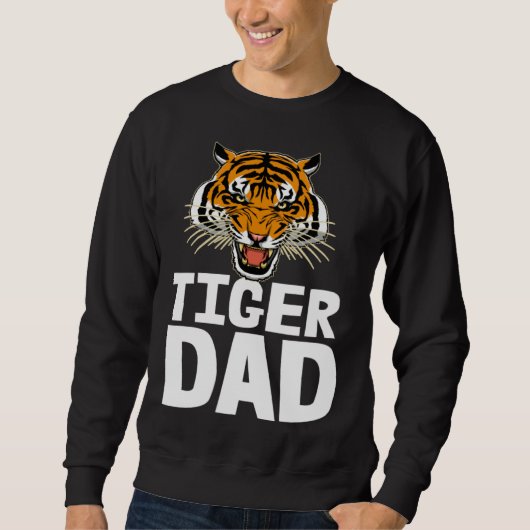 Tigers Dad Roaring Tiger Tees Men's Tiger Face スウェットシャツ (正面)