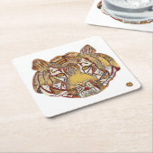 Tiger's Face Square Paper Coaster スクエアペーパーコースター (アングル)