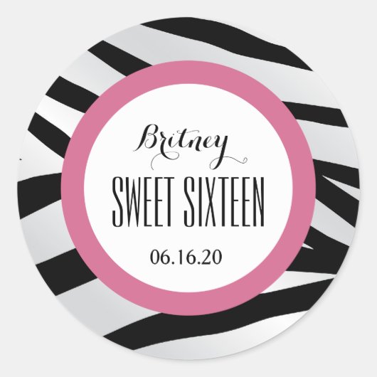 TIGERSweet sixteen16カスタムV10ブラックピンク ラウンドシール (正面)