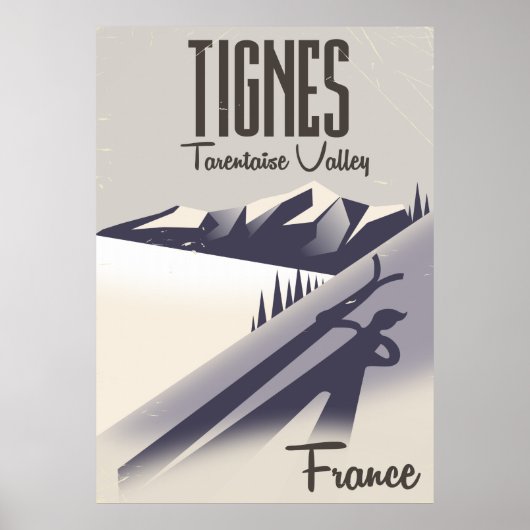 Tignes,フランスのスキー旅行ポスター ポスター (正面)