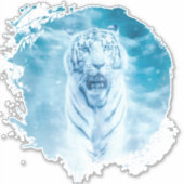 Tigre Blanc Animal Vie Sauvage Jungle Nature シール (正面)