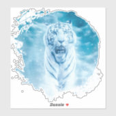 Tigre Blanc Animal Vie Sauvage Jungle Nature シール (シート)