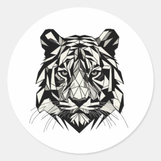 Tigre mirando ラウンドシール
