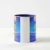 Tigre puissant dans un paysage cosmique.  マグカップ (中央)