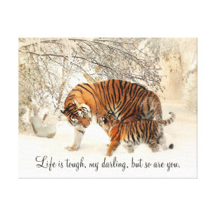 Tigressおよびカブス"生命堅いです、私の最愛… "は キャンバスプリント