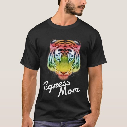 Tigress Mom Rainbow Tiger Tシャツ (正面)