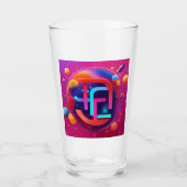 Tik-Tokの情報チャネルの激しいロゴ タンブラーグラス (正面)