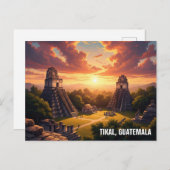 Tikal Guatemala Sunset ポストカード (正面/裏面)