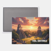 Tikal Guatemala Sunset マグネット (正面/裏面)
